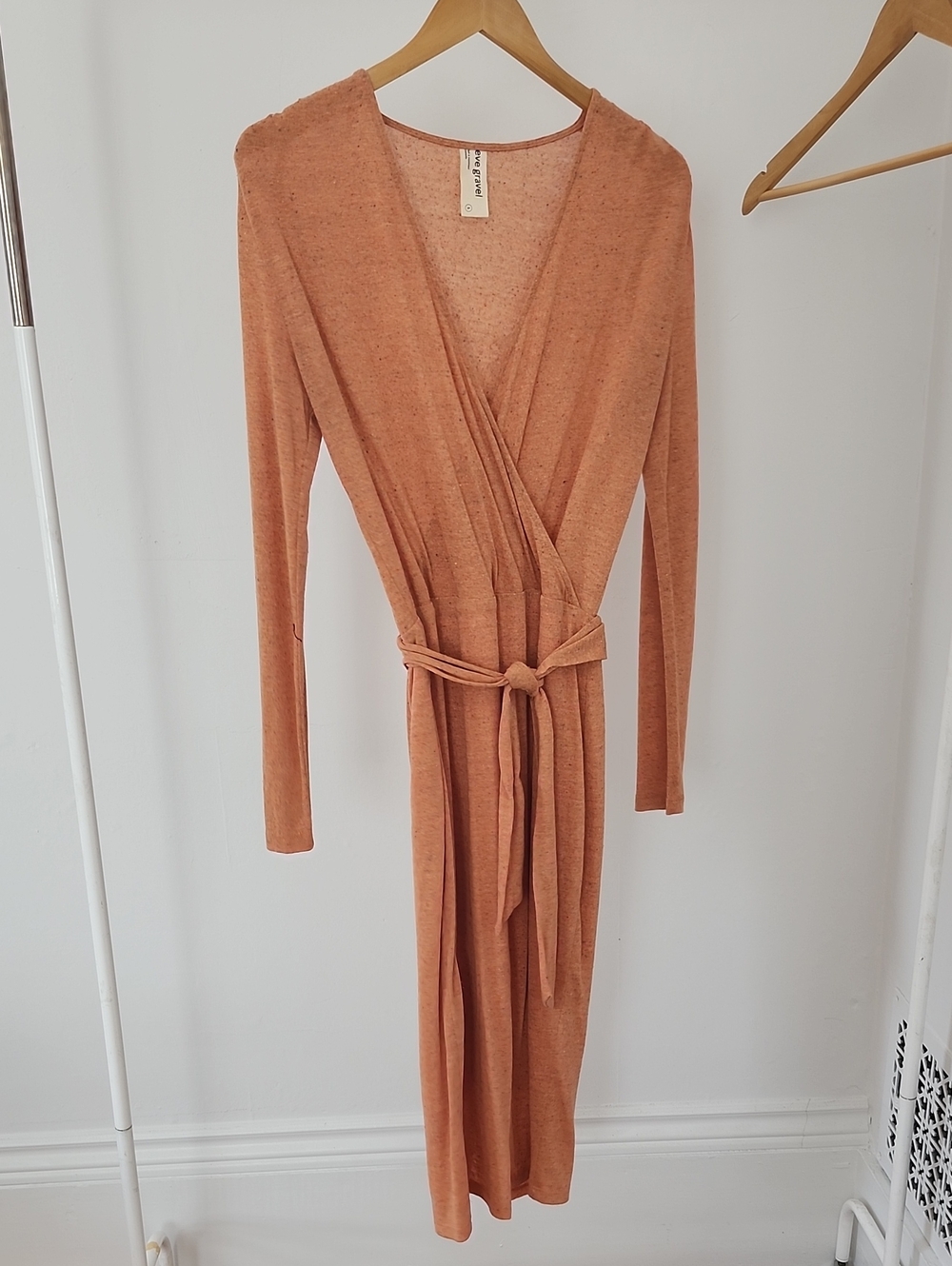 Eve Gravel Wrap Midi Dress in Salmon